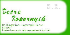 detre kopornyik business card